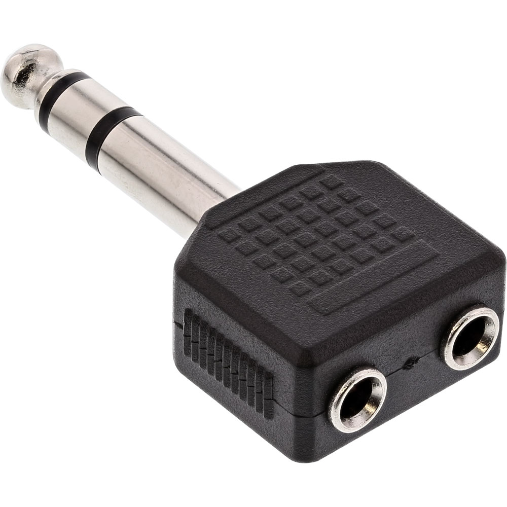 InLine Audio Adapter 6 3mm Klinke Stecker Stereo An 2x 3 5mm Klinke