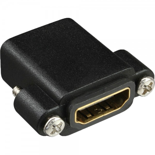 InLine® HDMI Adapter zum Einbau mit Gewinde, HDMI A Buchse/Buchse, vergoldete Kontakte