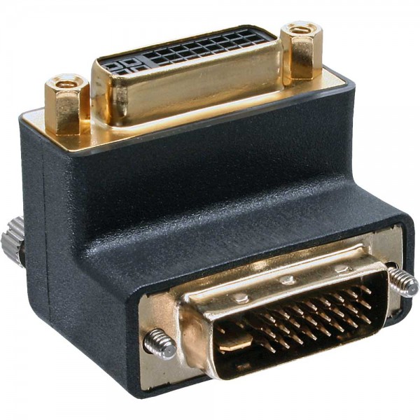 InLine® DVI-I Adapter, 90° gewinkelt, digital+analog 24+5 Stecker / Buchse