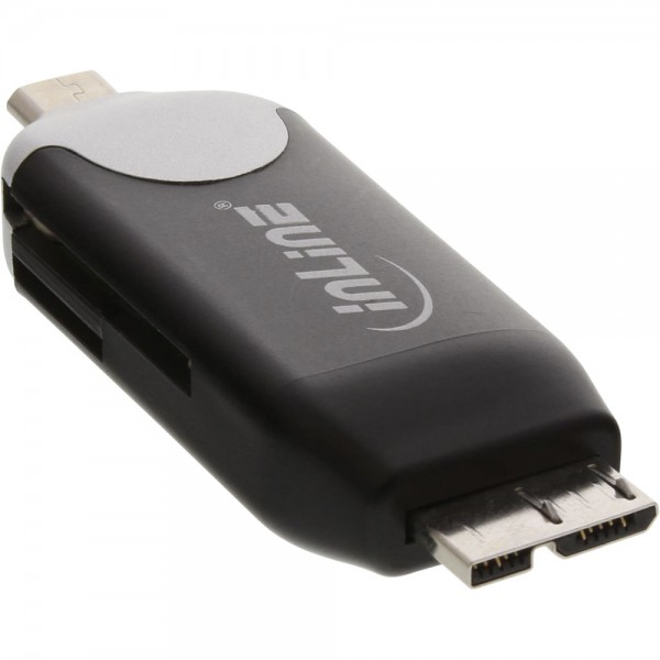 InLine® USB OTG Cardreader mit Micro-USB 3.0 und Micro-USB 2.0 Dual Interface, für SDXC und microSDX