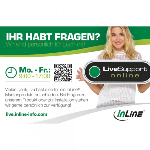 InLine® "Visitenkarte" Endkunden, "LiveSupport" und "Jetzt Bewerten"