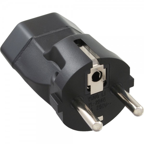 InLine® Reiseadapter, Schutzkontakt Stecker auf Schweiz Buchse