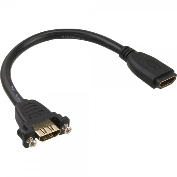 InLine® HDMI Adapterkabel zum Einbau, HDMI A Buchse/Buchse, vergoldete Kontakte, 4K2K, 0,2m