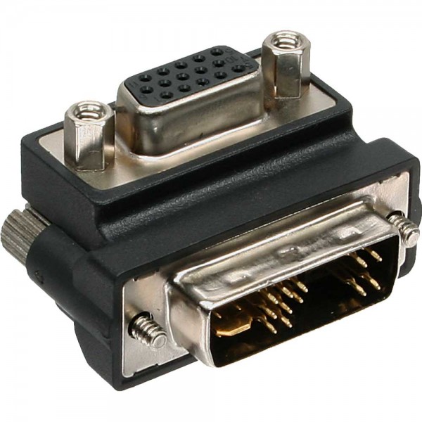 InLine® DVI-A Adapter gewinkelt, Analog 12+5 Stecker auf 15pol HD Buchse (VGA)