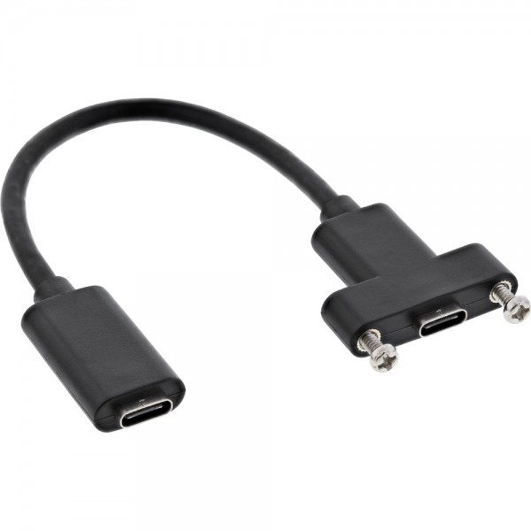 InLine® USB 3.1 Adapterkabel, Buchse C auf Einbaubuchse C, 0,2m